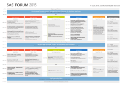 SAS Forum 2015 Agenda