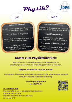 Ja! Mh?! Komm zum Physikfr&uuml;hst&uuml;ck!