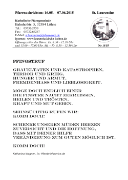 Pfarrnachrichten Nr.: 8/2015 als PDF - laurentiuskirche