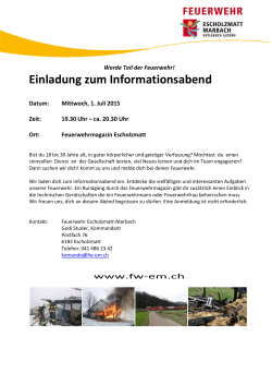 Einladung zum Informationsabend - Feuerwehr Escholzmatt