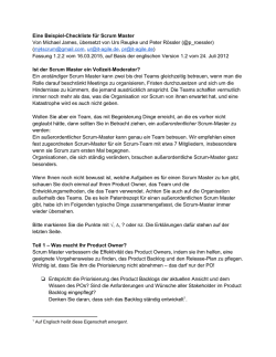 Eine BeispielCheckliste f&uuml;r Scrum Master Von Michael James