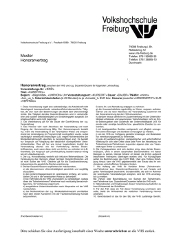 Muster Honorarvertrag - Volkshochschule Freiburg e.V.