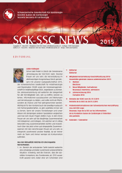 SGK-SSC NEWS - Schweizerische Gesellschaft für Kardiologie