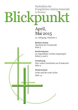 April, Mai 2015 - Bremische Evangelische Kirche