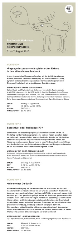 I Zur Ausschreibung