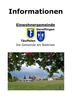 Infos Mai 2015 - Einwohnergemeinde T&auml;uffelen