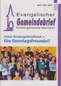 Evangelischer Gemeindebrief Kirchengemeinde Neumarkt April/Mai