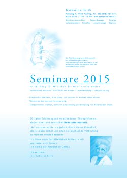 Das Seminarprogramm 2015!
