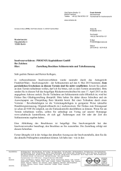 Gl&auml;ubigerrundschreiben vom 2015-04-02