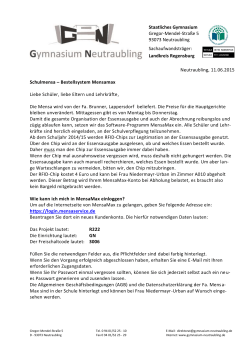 Infos zur Mensa und zum Bestellsystem