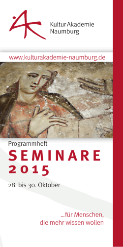 SEMINARE 2015 - Kulturakademie Naumburg