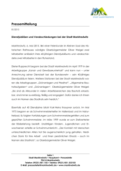 Pressemitteilung - Stadt Marktredwitz