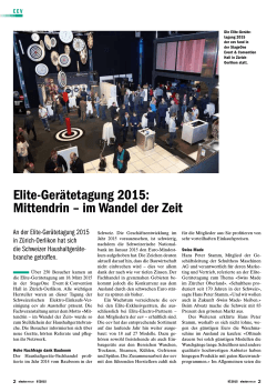 Elite-Gerätetagung 2015: Mittendrin – im Wandel der Zeit