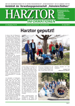 Ausgabe 04/2015 - Verwaltungsgemeinschaft Hohnstein/Südharz