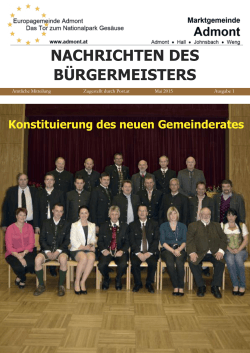 Ausgabe 1-2015 - Gemeinde Admont