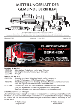 MITTEILUNGSBLATT DER GEMEINDE BERKHEIM