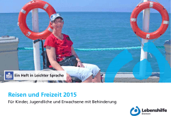 Reisen und Freizeit 2015 - Lebenshilfe Bremen e.V.