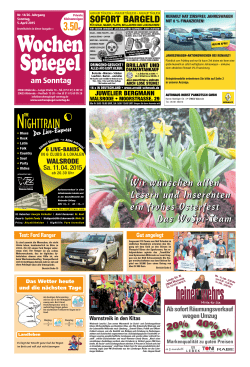 5. April 2015 - Wochenspiegel am Sonntag