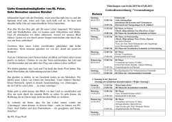 Gottesdienstordnung / Veranstaltungen