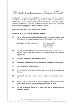 Speisekarte - Hotel Schloss Rabenstein