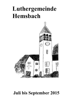 Aktueller Gemeindebrief - Evangelische Luthergemeinde Hemsbach