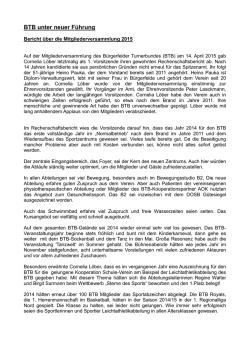 BTB unter neuer F&uuml;hrung