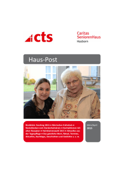 Ausgabe März/April 2015 - Caritas SeniorenHaus Hasborn