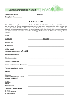 Anmeldebogen Gemeinschaftsschule Wentorf