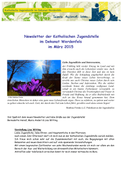 Newsletter März 2015 - Katholische Jugendstelle im Dekanat
