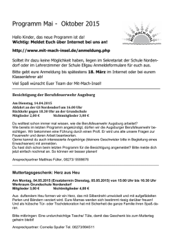 Programm Mai - Oktober 2015 - mit-mach