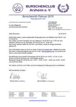 Info WP_1Mai_2015 - Burschenclub Arzheim 1984 eV