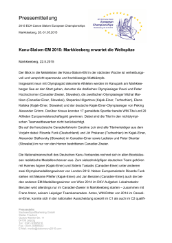 Pressemitteilung - 2015 ECA Canoe Slalom European