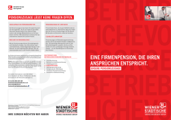 EINE FIRMENPENSION, DIE IHREN