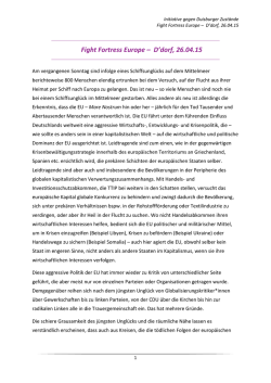Fight Fortress Europe &ndash; D`dorf, 26.04.15