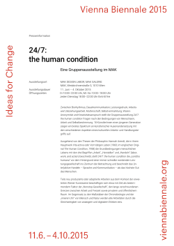 24/7: the human condition - Vienna Biennale 2015: Ideas for Change