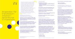 Flyer „Stipendien für Französischsprachkurse in Frankreich“ als PDF