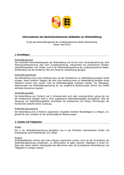 Informationen der Bezirks&auml;rztekammer S&uuml;dbaden zur Weiterbildung