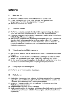 Satzung - Humanitäre Hilfe für Uganda Verl eV