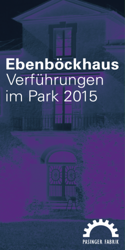 Verführungen im Park 2015 - das Programmheft