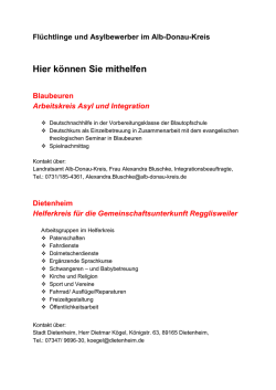 Helferkreise vor Ort - Hier k&ouml;nnen Sie mithelfen - Alb-Donau