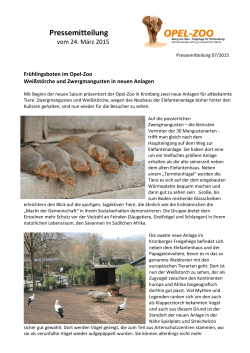 Pressemitteilung vom 24.03.2015 - Opel-Zoo