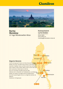 Burma Mandalay - Chamäleon Reisen GmbH