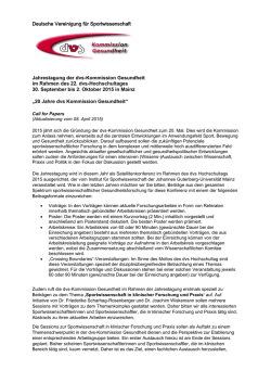Jahrestagung der dvs-Kommission Gesundheit im Rahmen des 22