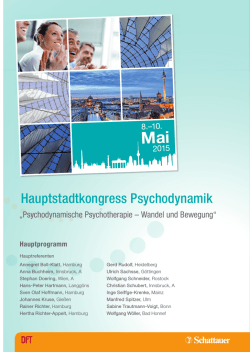 Hauptprogramm - Hauptstadtkongress Psychodynamik