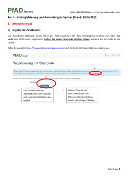 Handbuch PfAD.Invest teil 2: Registrierung – Anmeldung - d-NRW