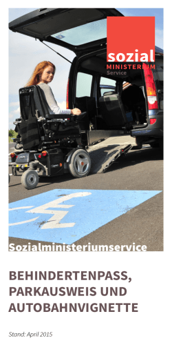 Folder Behindertenpass, Parkausweis und Autobahnvignette