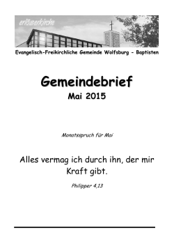 Gemeindebrief Mai 2015
