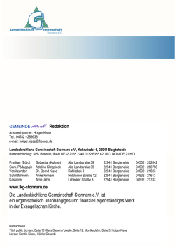 Hauskreise - Landeskirchliche Gemeinschaft Stormarn eV