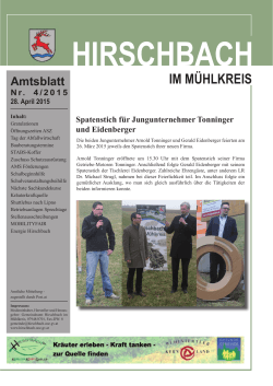 Hirschbach im Mühlkreis, Amtsblatt, April 2015
