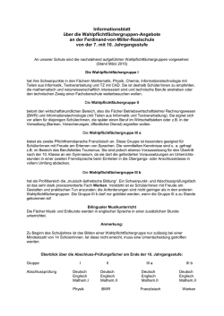 Informationsblatt &uuml;ber die Wahlpflichtf&auml;chergruppen